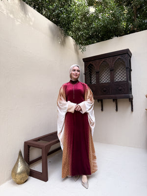 عباية ليالينا شتوي Burgundy وان سايز من 50 كيلو 100 كيلو