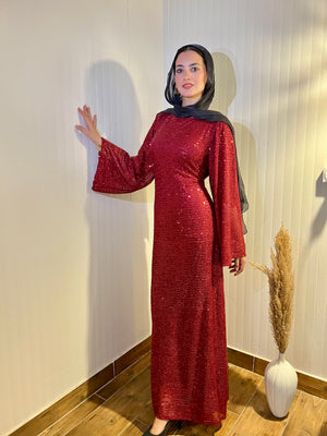 Shiny Dress Burgundy