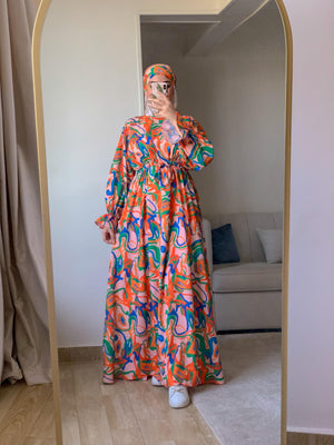 Splash dress🧬 The second size is for weights from (75 to 95) kg Orange