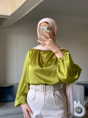 Satan Blouse🦄 Lemon green