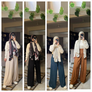 بنطلون الوايد ليج الشتوي - winter wide leg pants