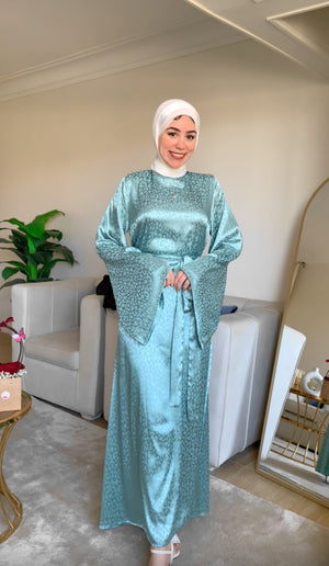 Jaquard Soirée Dress cyan