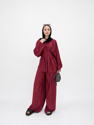 Linen set Burgundy
