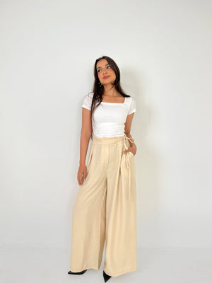 Linen pants Beige First size: from 55 to 65 kg