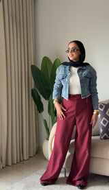 Classic Line Pants Small: من 55 حتى 62 كيلو Burgundy