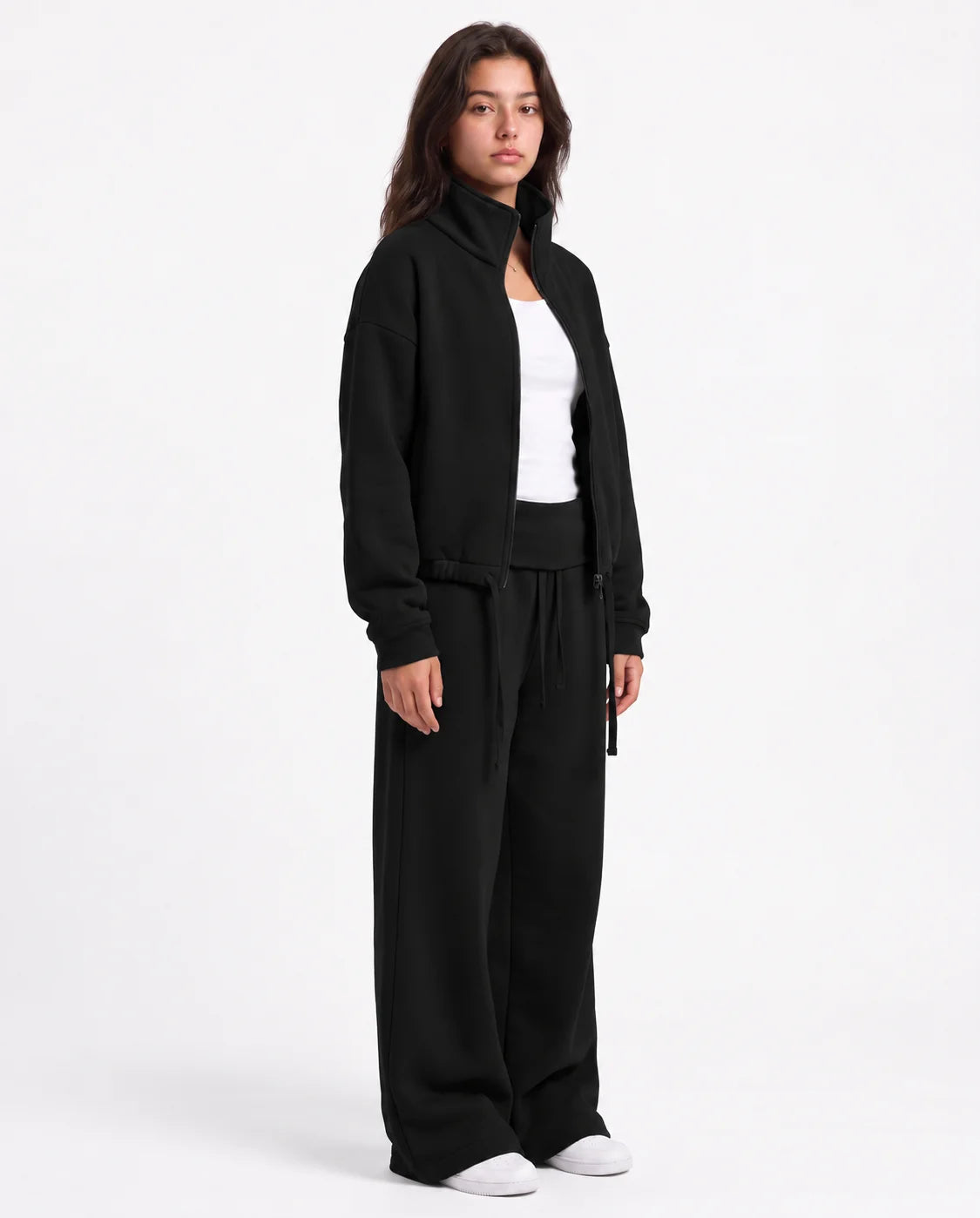 High Neck Zip Lounge Set