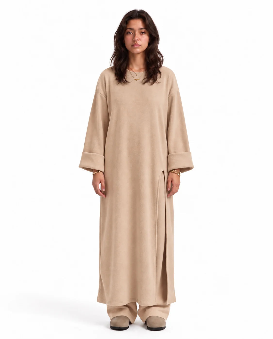 Long Slit Knit Set