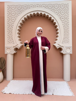 عباية " نور " من InSeason🌛 Burgundy ▫️ المقاس الأول: من 55 لـ 75 كيلو