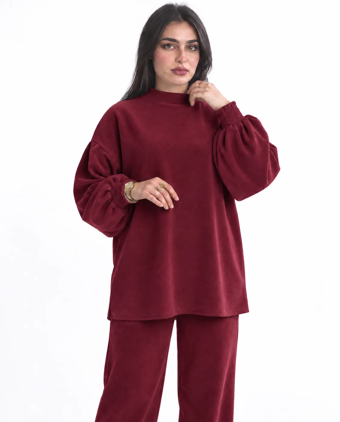 Ribbed Puff Sleeve Set
