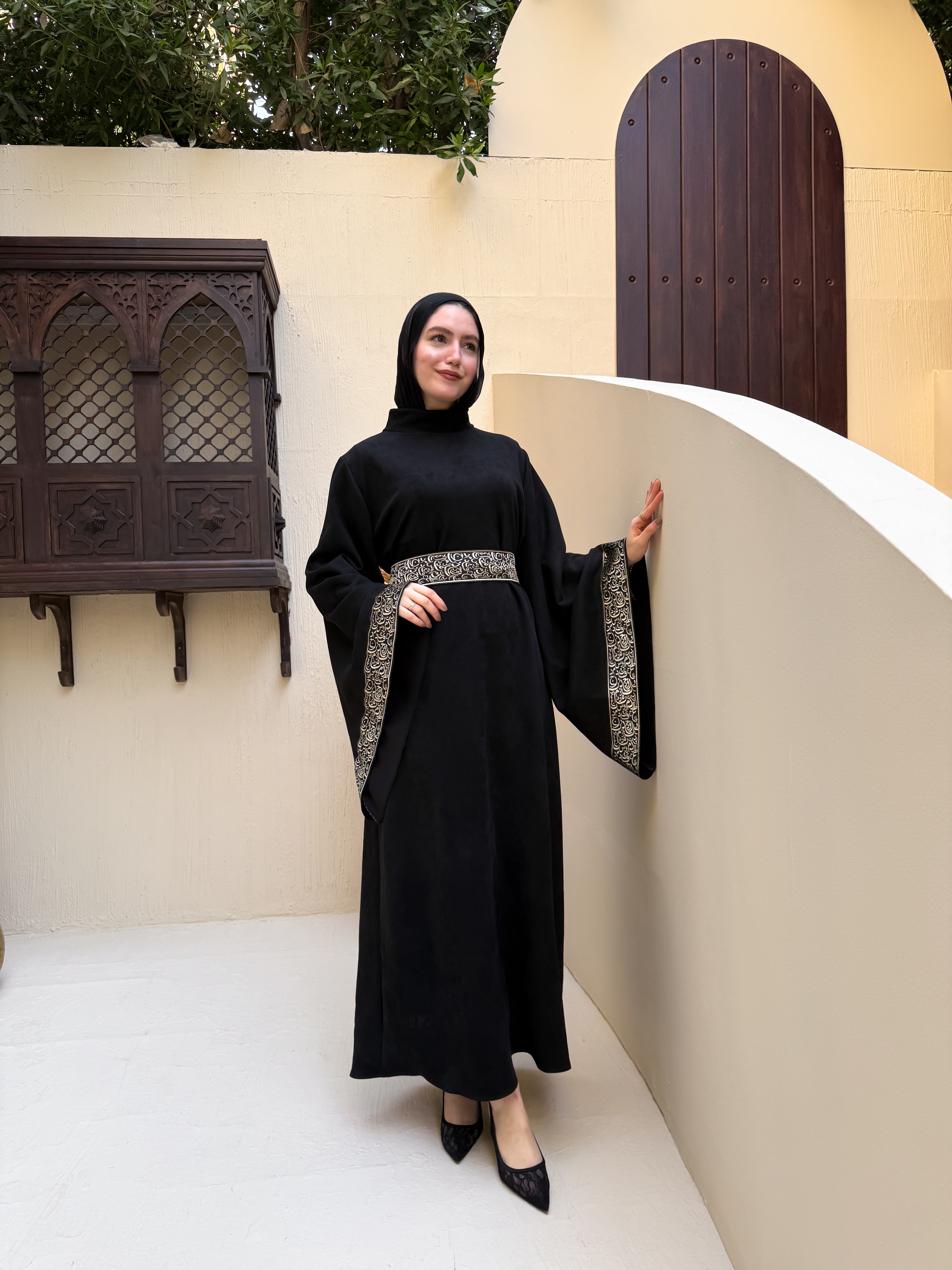 عباية "مسك"✨🖤 Black ▫️ المقاس التاني: من 75 لـ 95 كيلو
