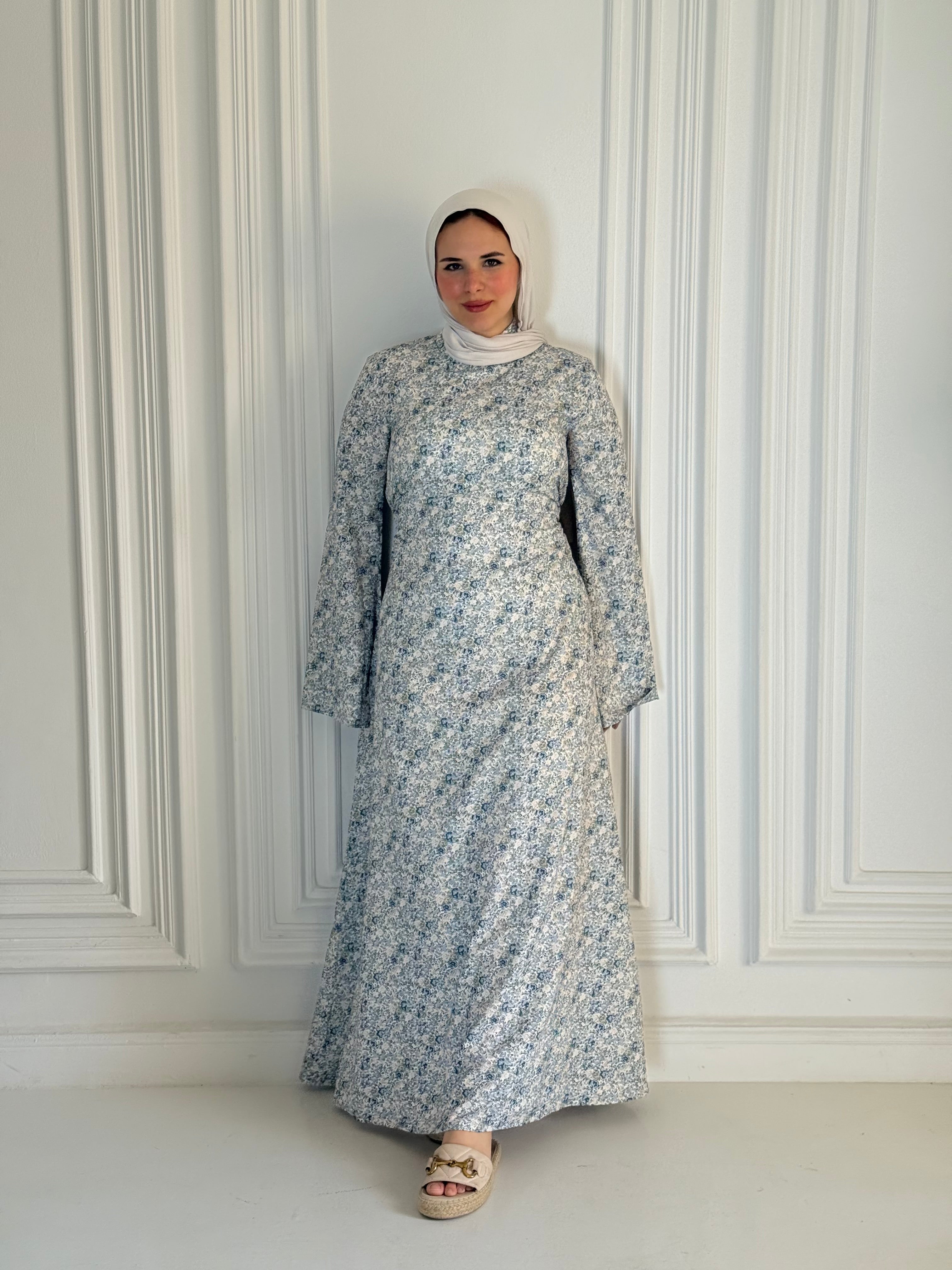 Zahraa Dress💐 Mixed Green and Blue