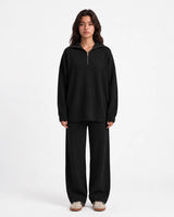 Ribbed Half-Zip Set