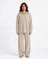 Ribbed Half-Zip Set