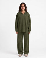 Ribbed Half-Zip Set