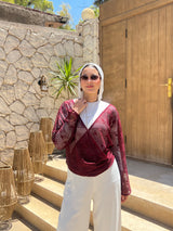 Knitted Blouse Burgundy