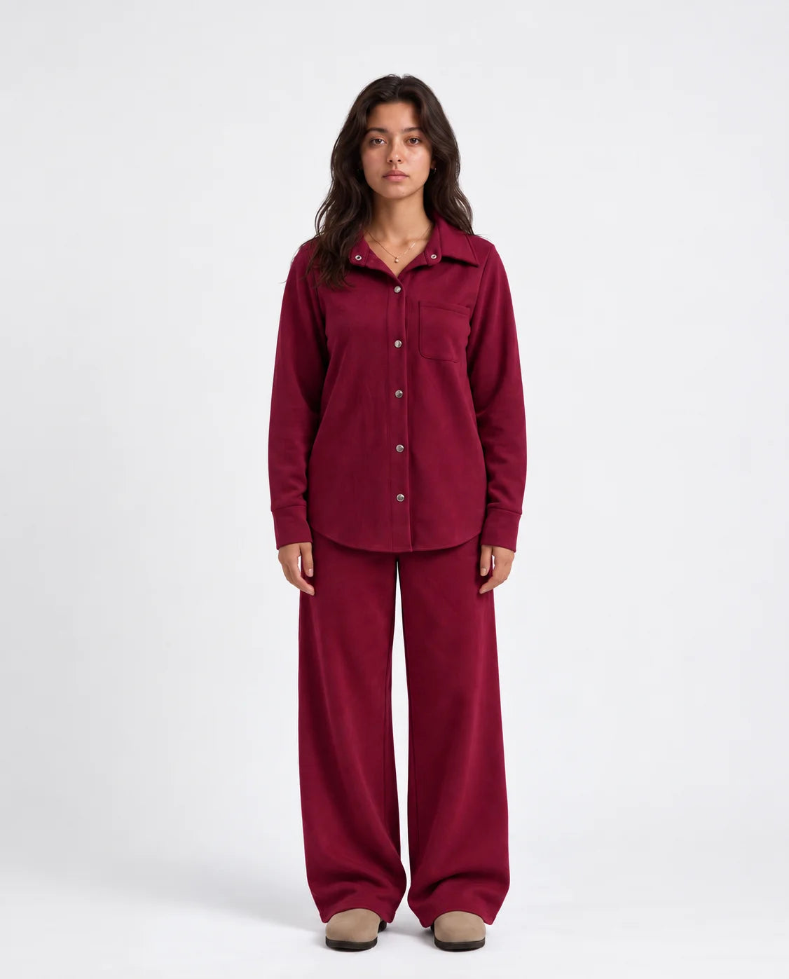 Warm Suede Set Burgendy