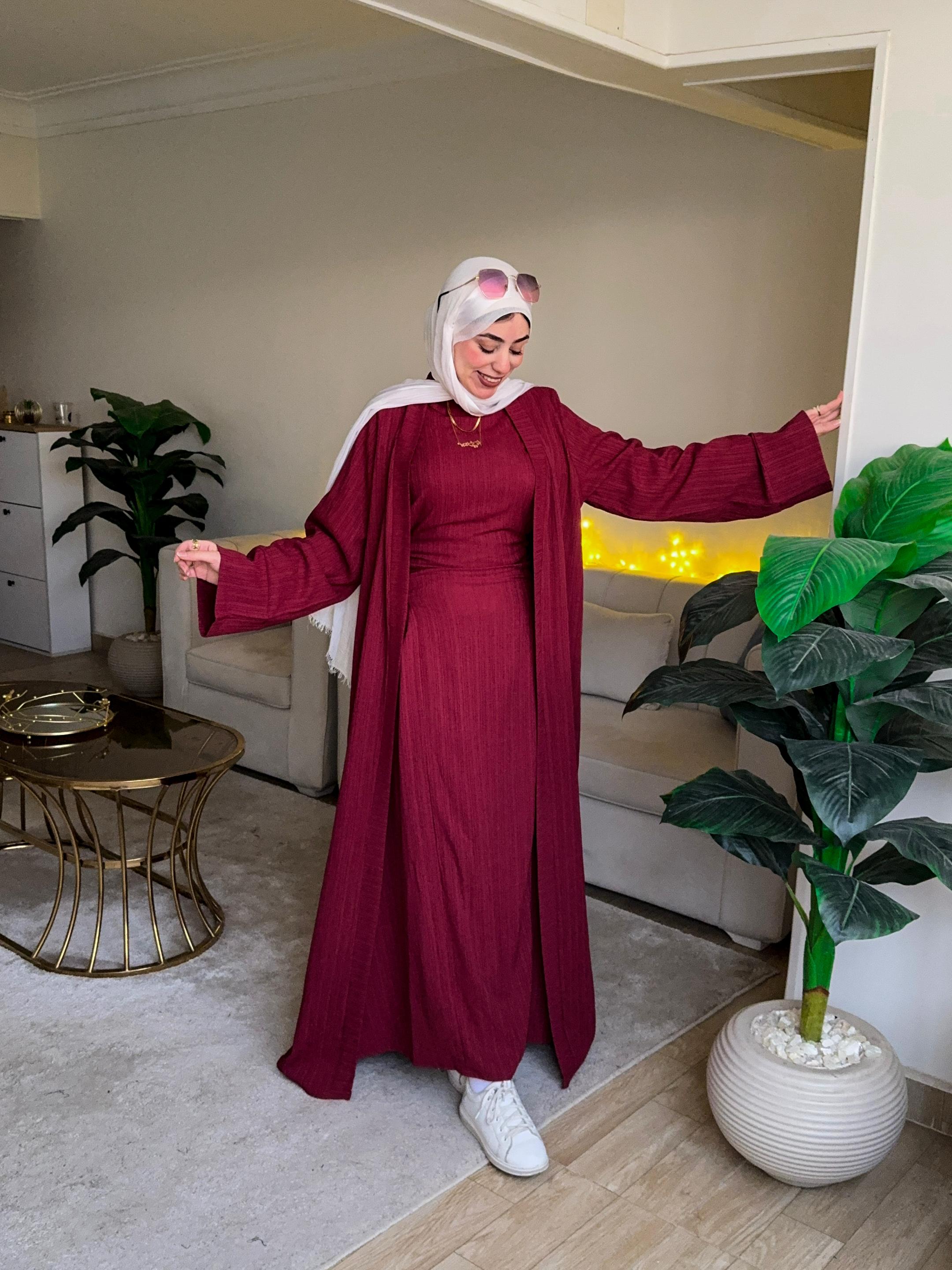 Layal kaftan🌙 Darkred