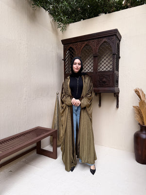 قفطان روح🤍 Olive المقاس وان سايز يلبس من 60 حتي 120 كيلو