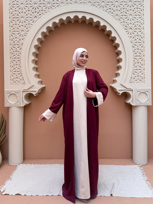 عباية " نور " من InSeason🌛 Burgundy ▫️ المقاس الثاني: من 75 لـ 95 كيلو