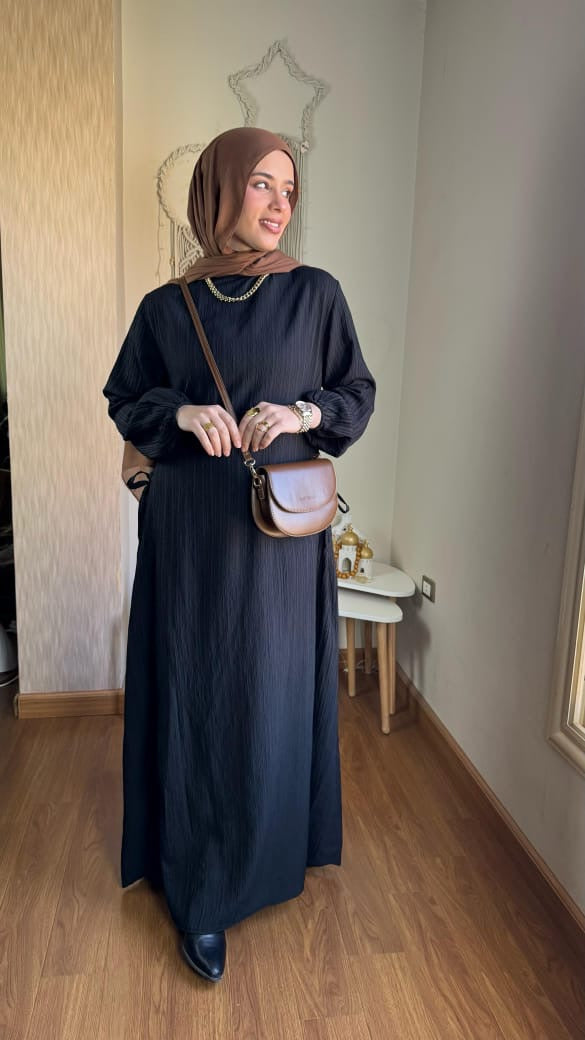 فستان بيزك برباط من Inseason👌🏻 Black