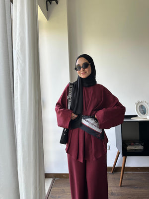 Linen set Burgundy