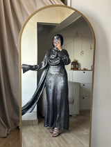 Shimmery Dress💎 Silver وان سايز : من 55 كيلوا الي 95 كيلوا