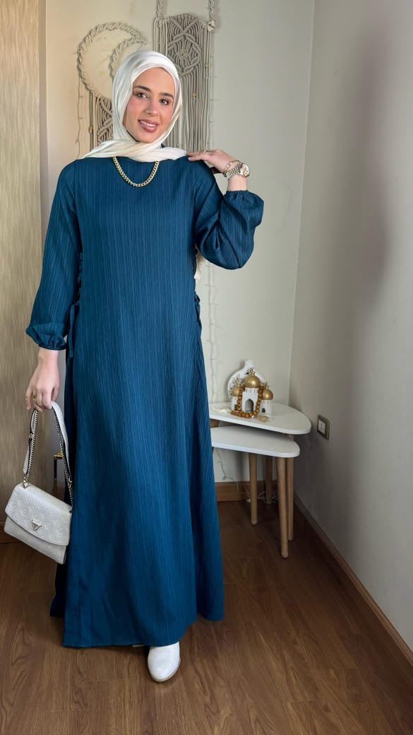 فستان بيزك برباط من Inseason👌🏻 Blue