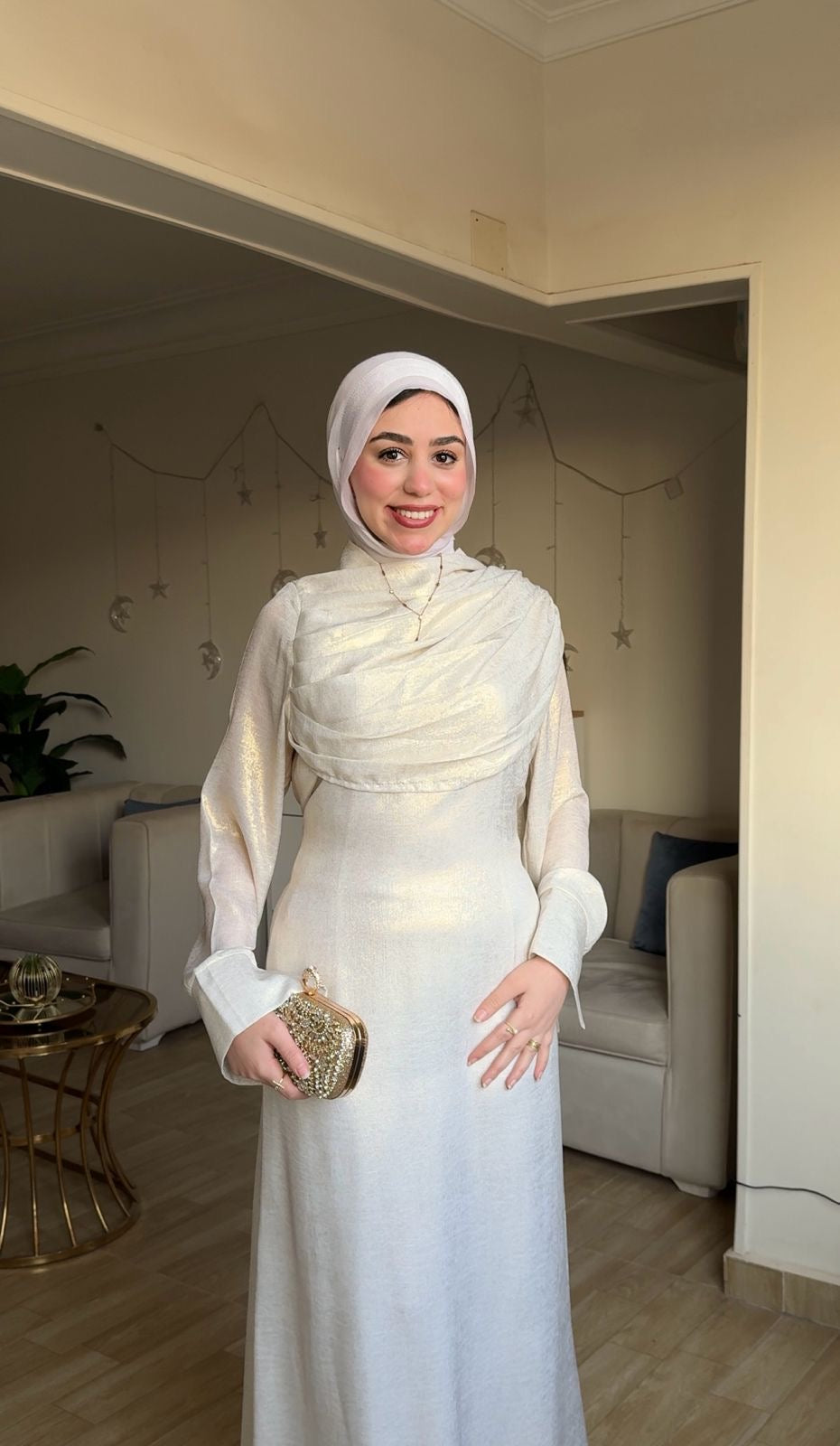 Shimmery Dress💎 Beige المقاس الثاني: من 75 حتى 90 كيلو