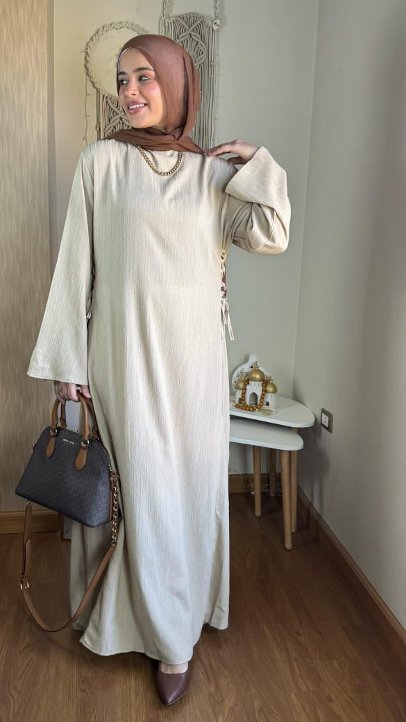 فستان بيزك برباط من Inseason👌🏻 Beige