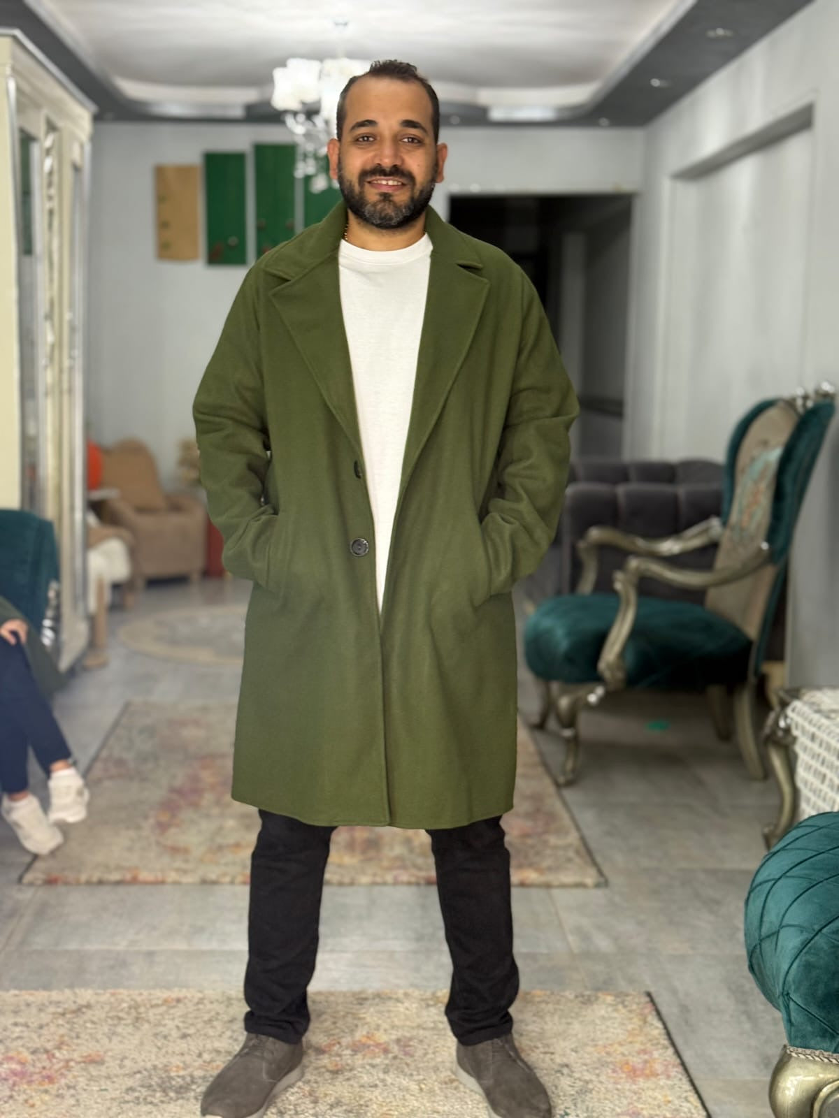 Men Coat darkgreen