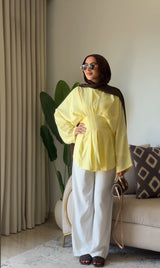 Linen Blouse⚡️ ◀️ Small: من 55 لـ 65 كيلو Yellow