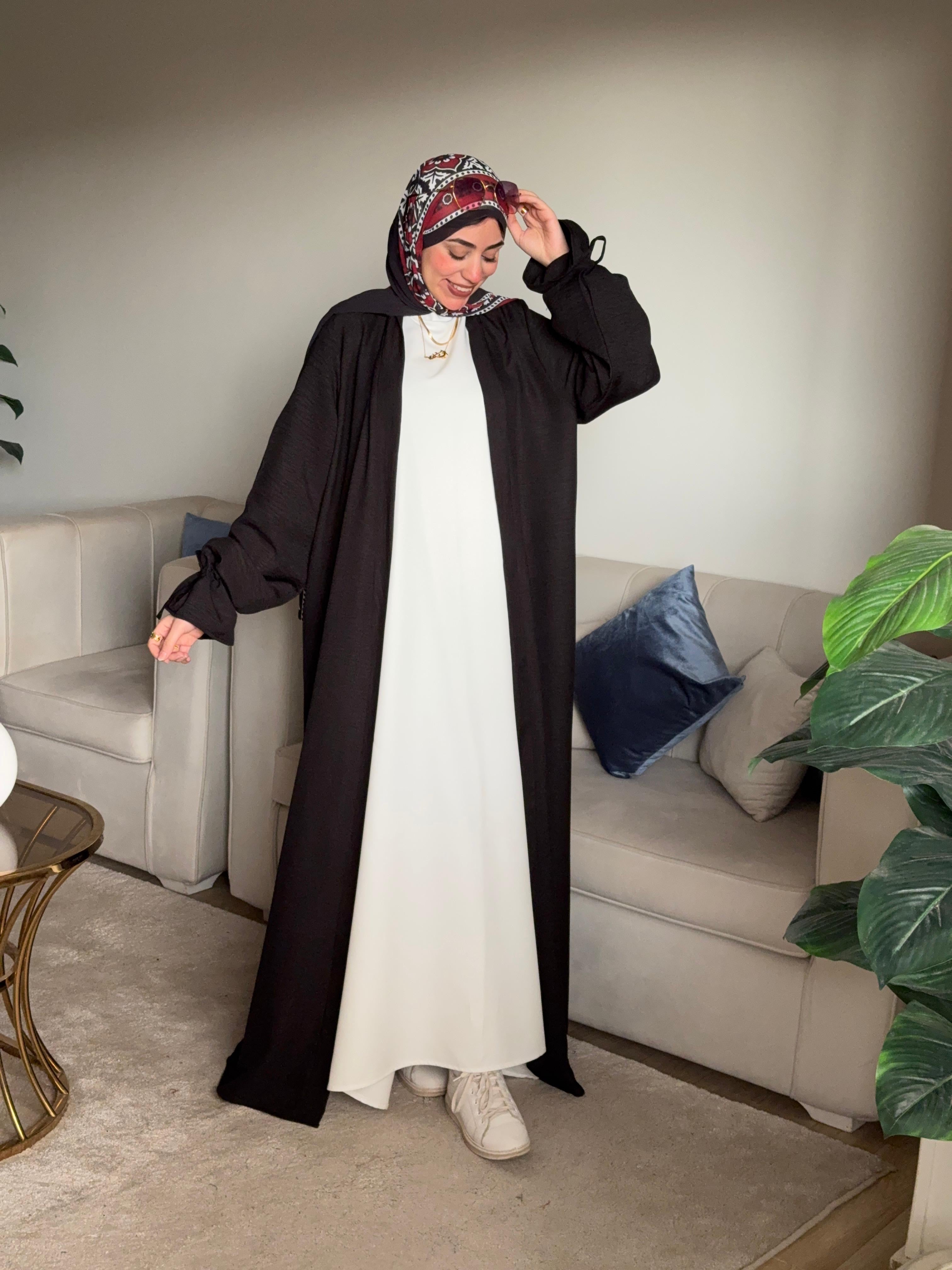 Linen Kaftan Black