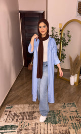 Lined Long Chemise🤍 Blue