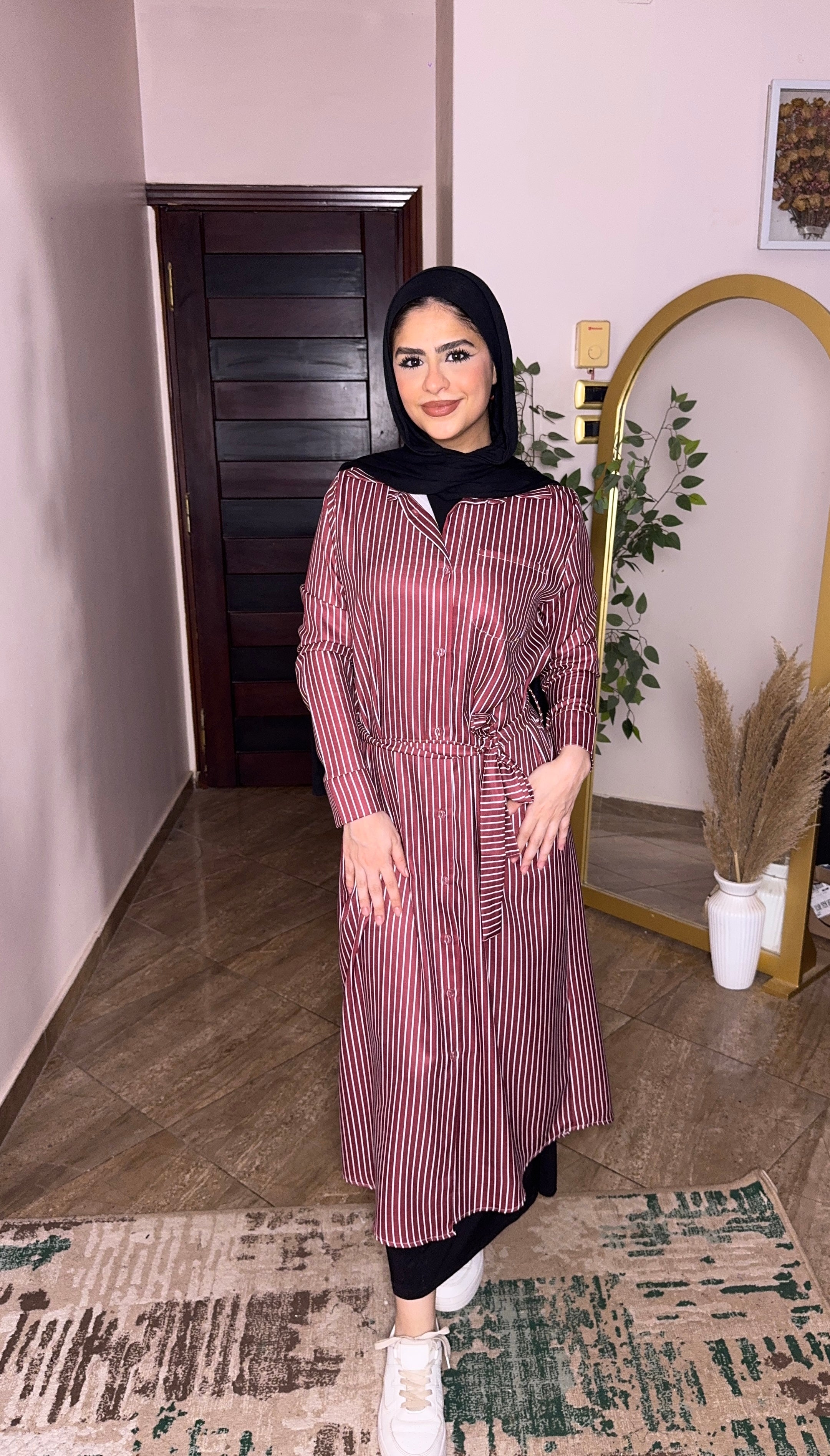 Lined Long Chemise🤍 Burgundy