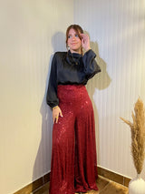 Shiny Pants Burgundy