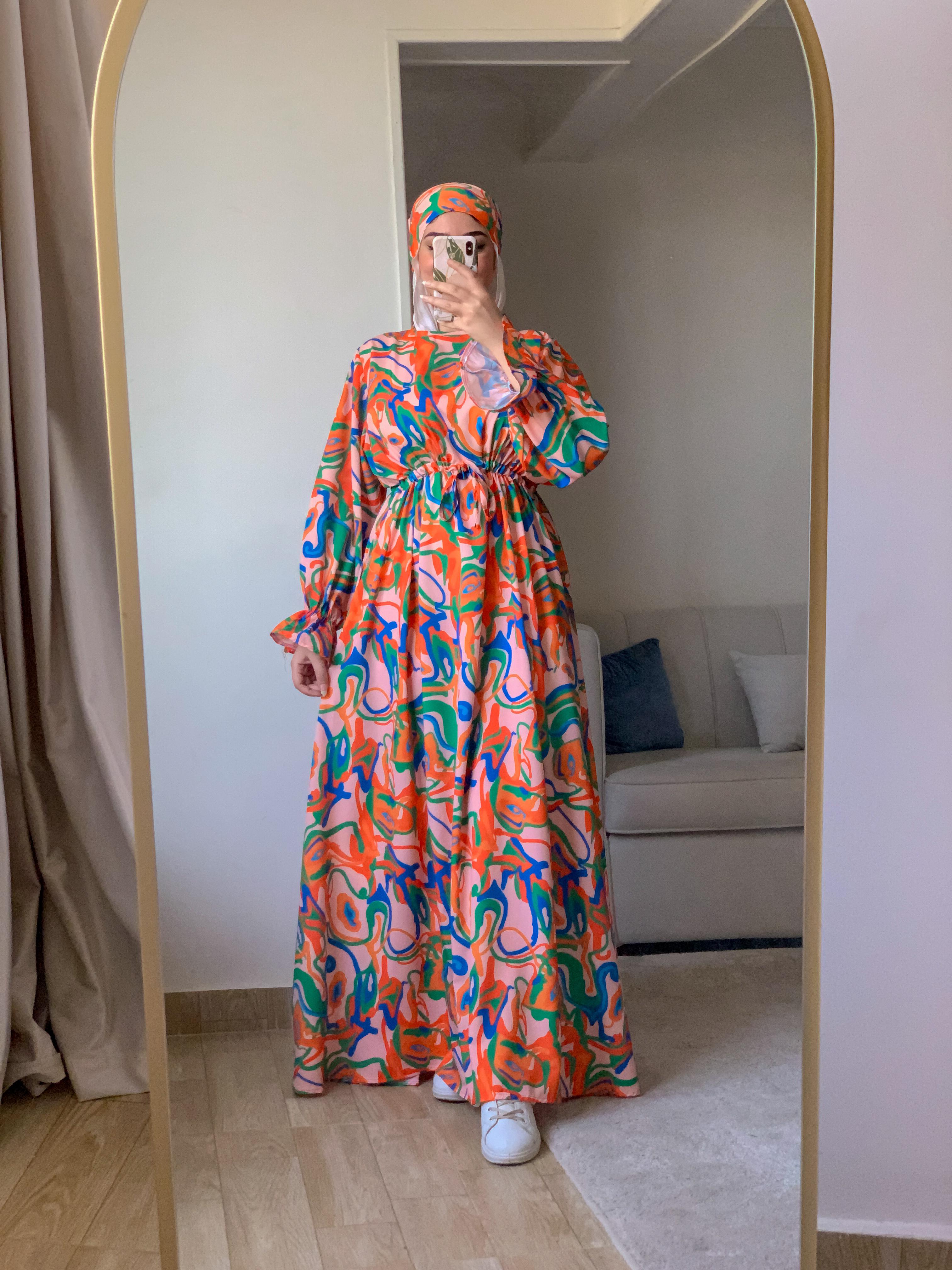 Splash dress🧬 The second size is for weights from (75 to 95) kg Orange