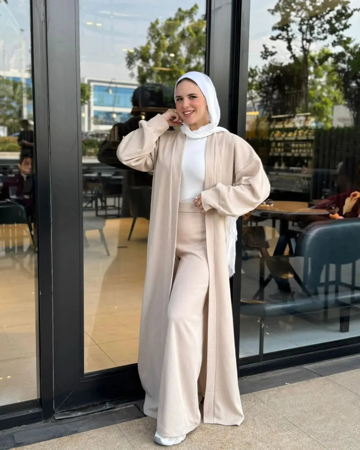 سوت كارديجان شتوي - winter suit beige