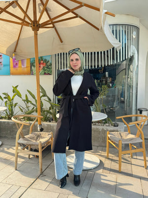 چاكيت جوخ كابيشو - Hooded coat Black