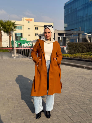 چاكيت جوخ كابيشو - Hooded coat brown