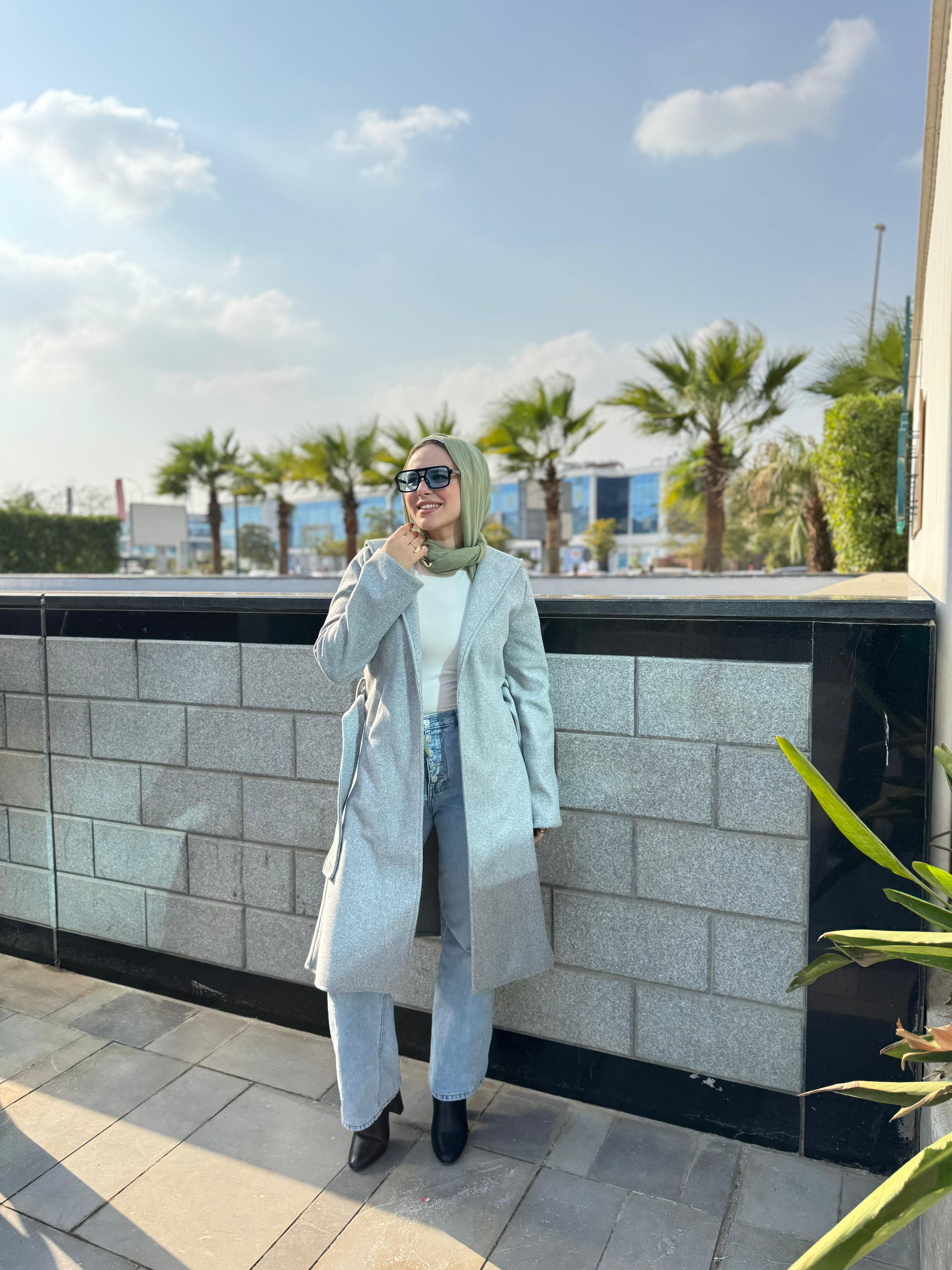 Hooded coat grey