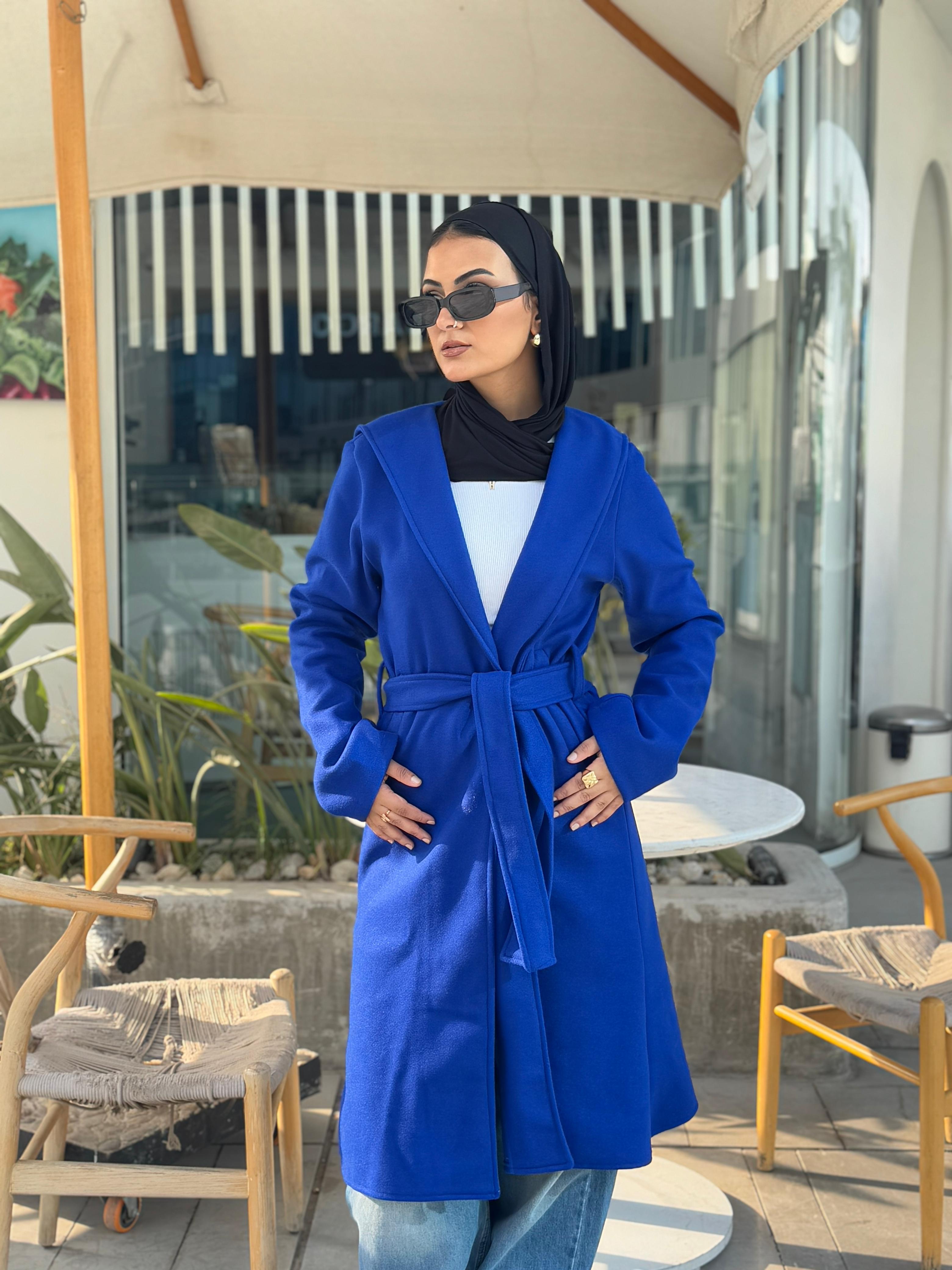 Hooded coat dark blue