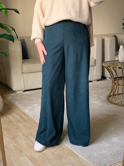 winter wide leg pants blue