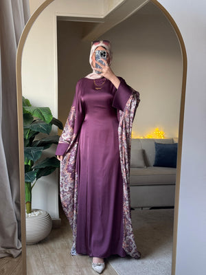 Layalina Abaya Purple المقاس : وان سايز من 50 كيلو 100 كيلو