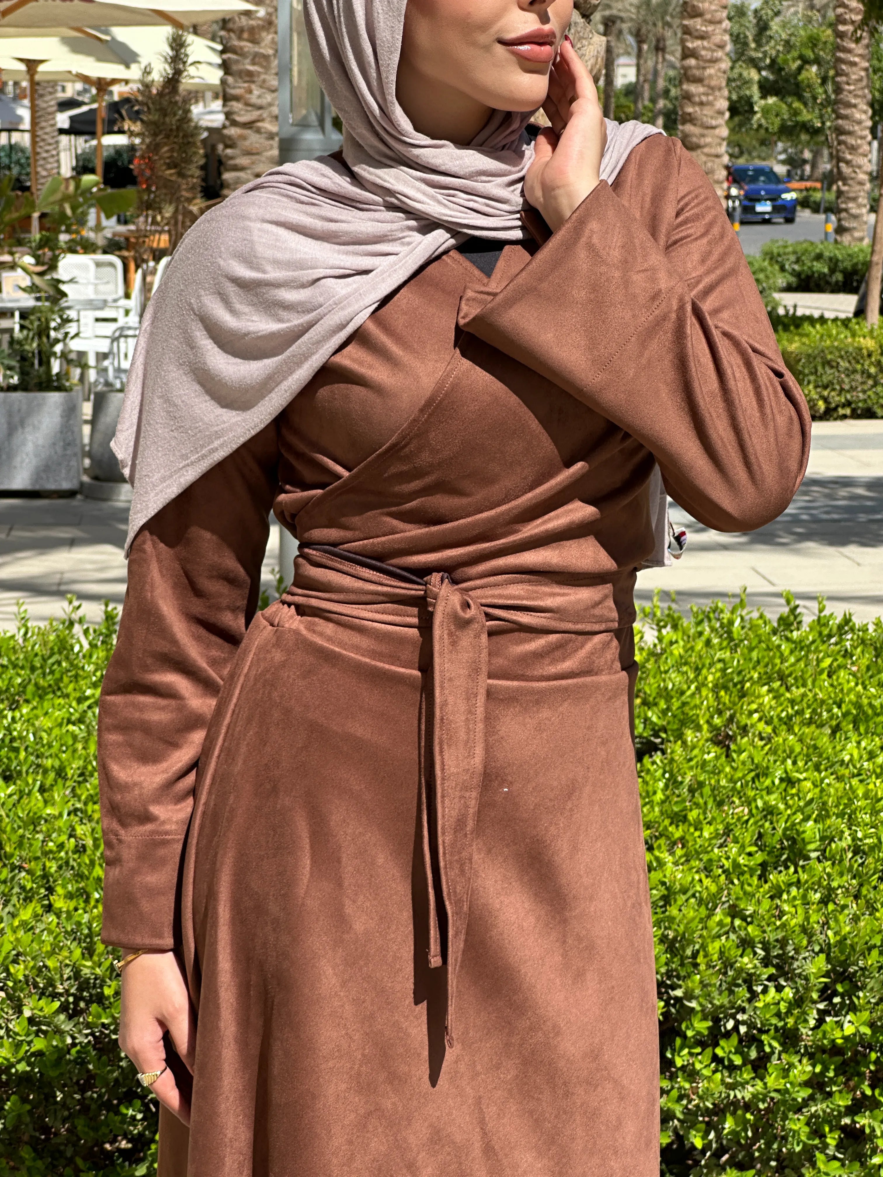 Wrap suit Brown