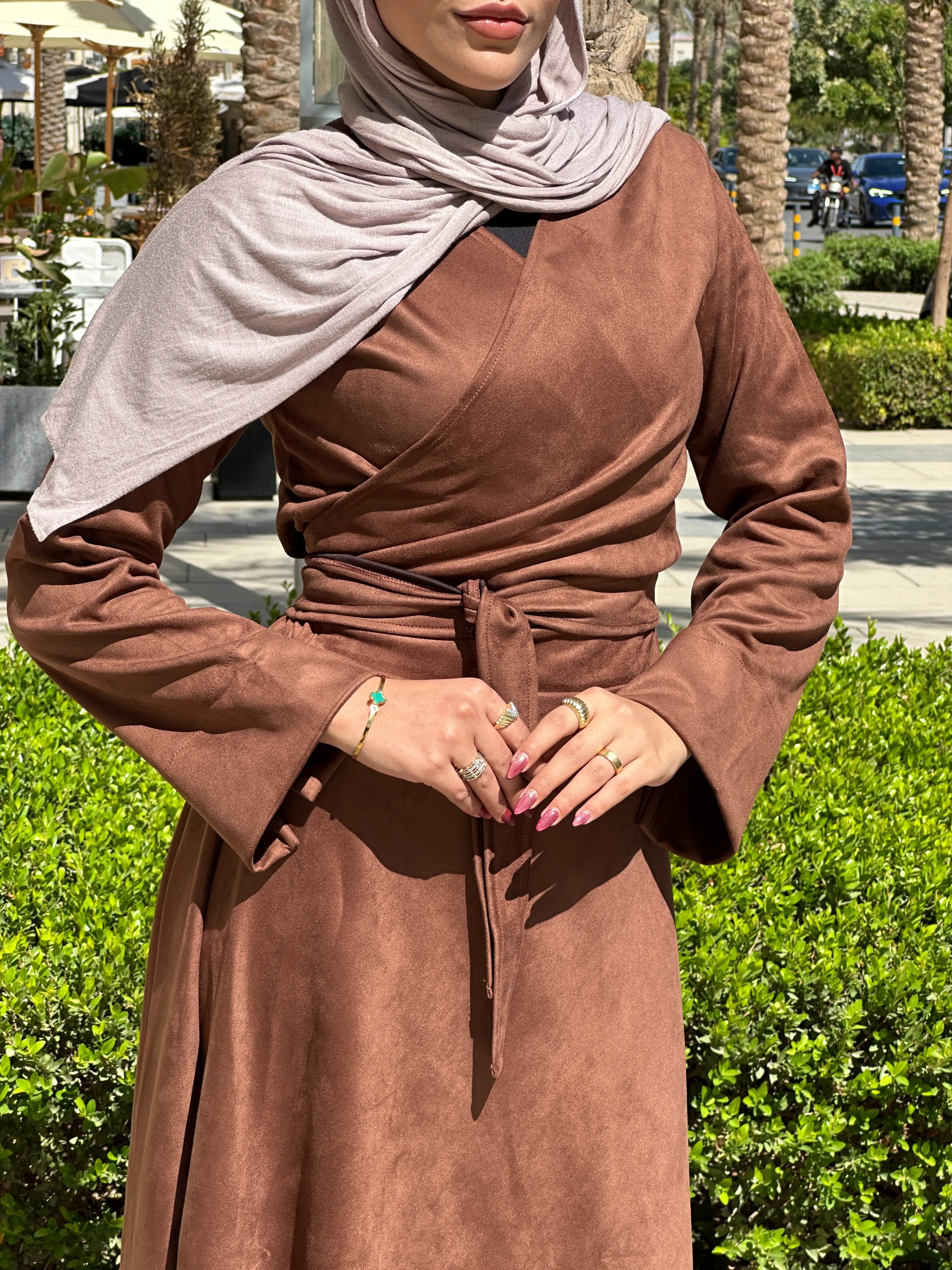 Wrap suit Brown
