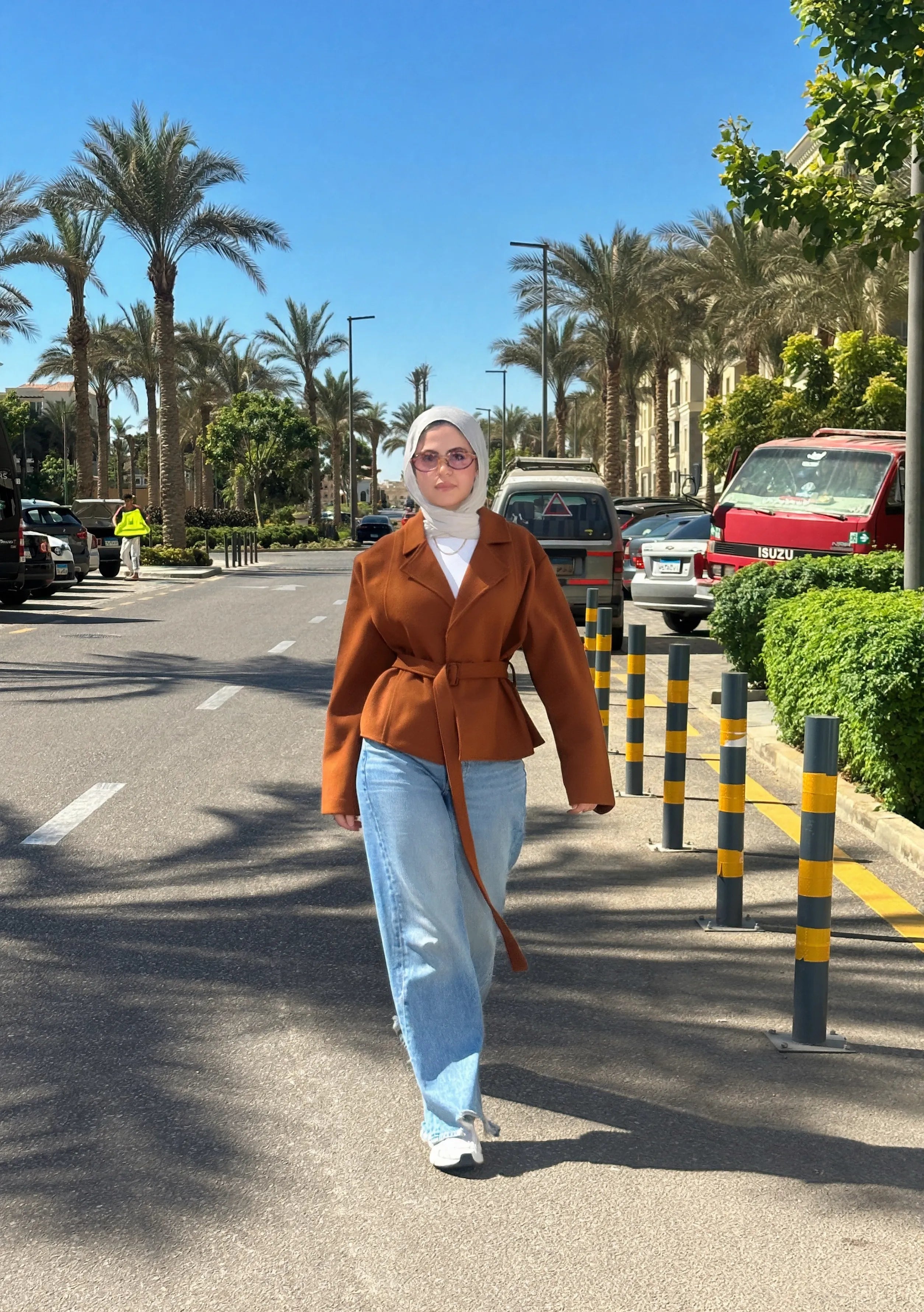 Cropped coat Camel