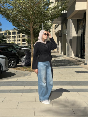 Cropped coat black