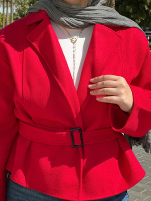 Cropped coat red