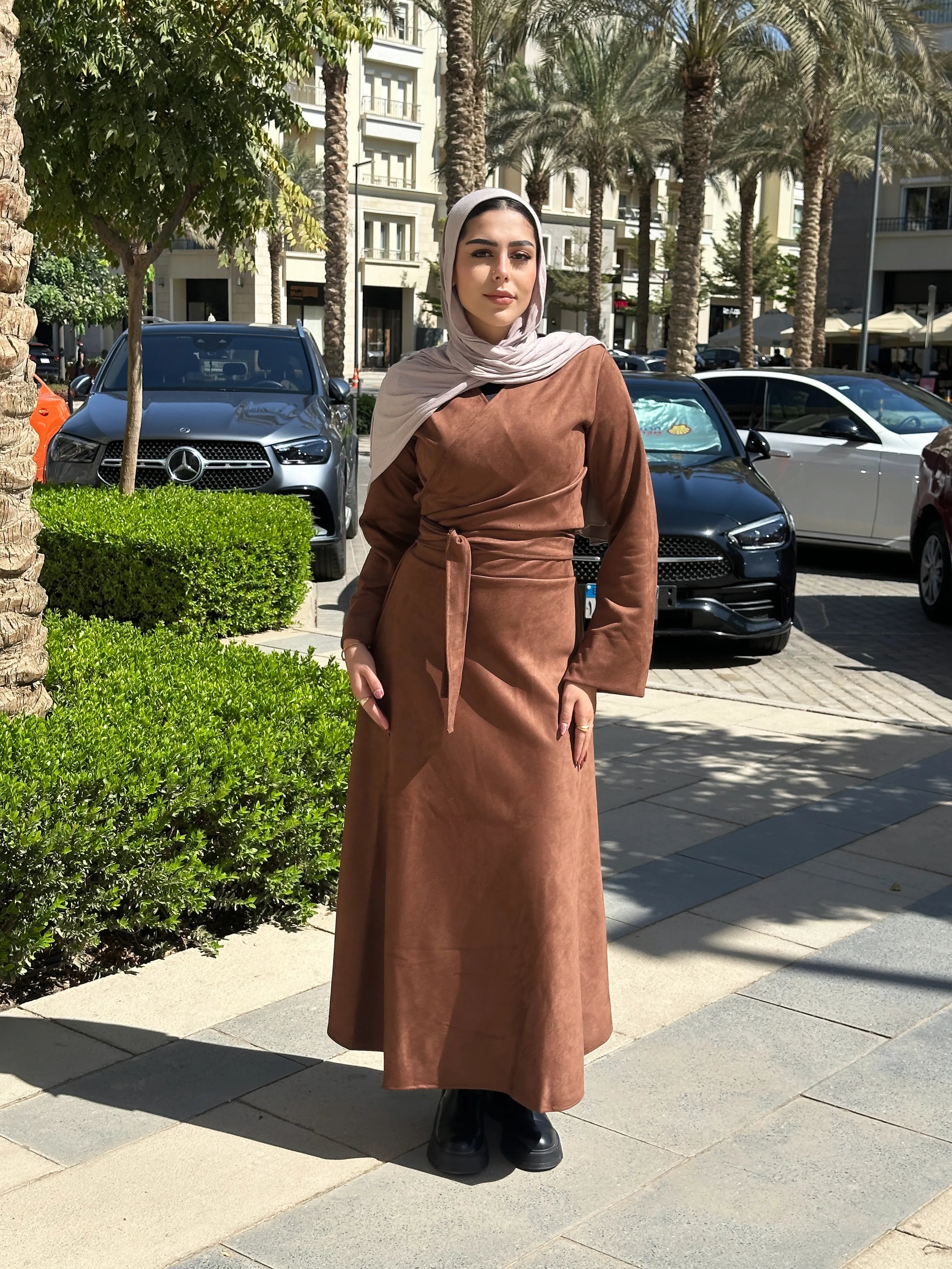 Wrap suit Brown