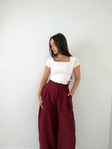 Linen pants Burgundy